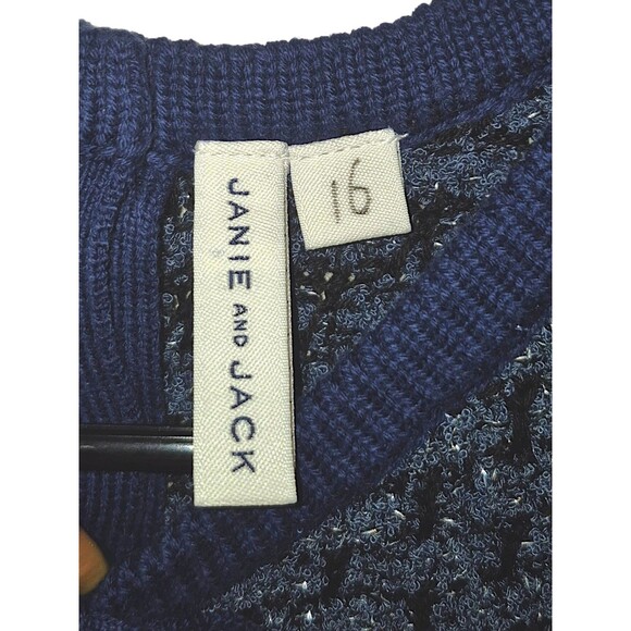 JANIE AND JACK The Classic Tweed DRESS In Navy Blue GIRLS SIZE 16 Coquette Girly - Picture 2 of 5